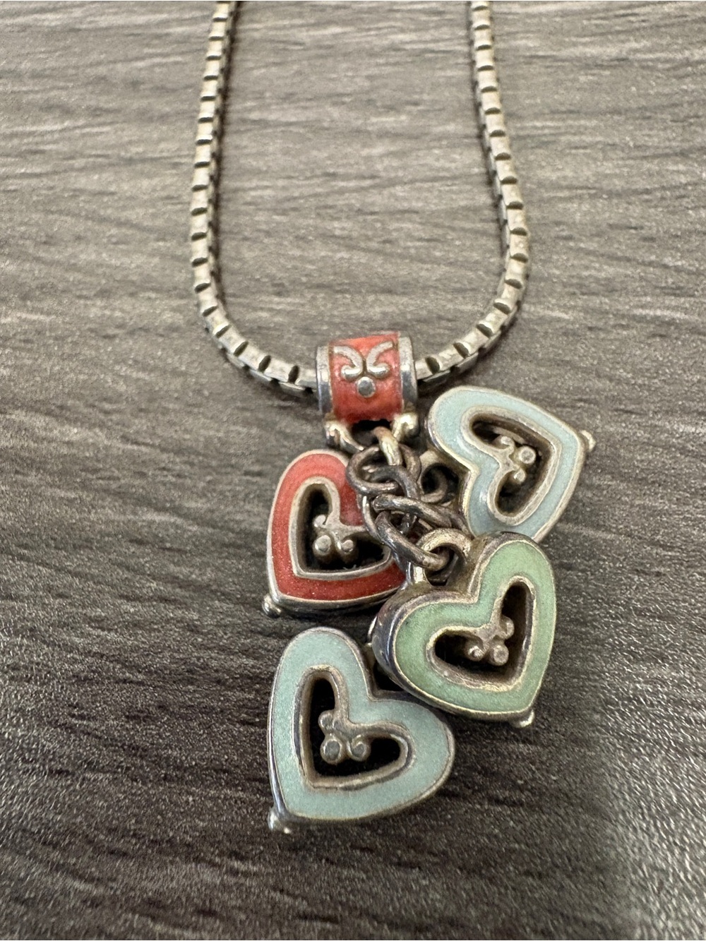 Brighton Cottage Core Multi-Heart Enamel Pendant Necklace